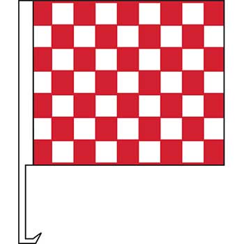 Auto Supplies Standard Clip-On Flag, Red/White Check