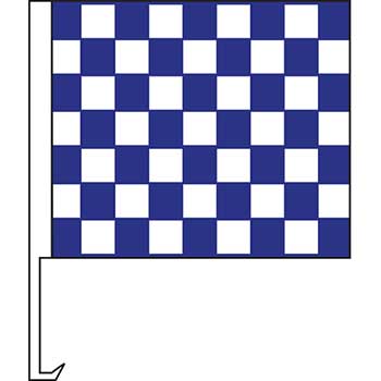 Auto Supplies Standard Clip-On Flag, Blue/White Check