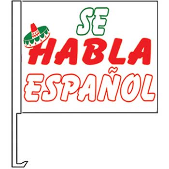Auto Supplies Standard Clip-On Flag, Se Habla Espanol