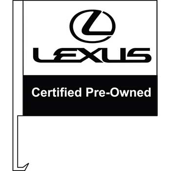 Auto Supplies Manufacturer Clip-On Flag, Lexus Bl/W Certified Pre Owned