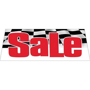 Auto Supplies Windshield Banner, Sale with Checkered Flag Background