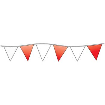 Auto Supplies Pennants, Triangle, Red/White, 1/PK