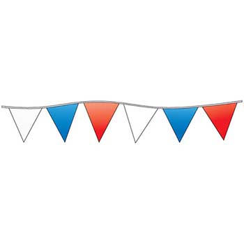 Auto Supplies Pennants, Triangle, Red/White/Blue, 1/PK