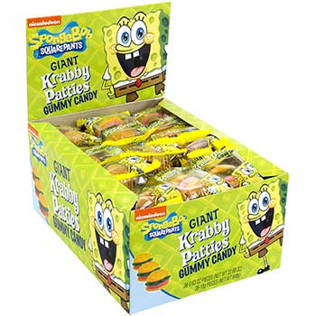 Spongebob Squarepants Giant Gummy Krabby Patty Original Packs, 36/PK