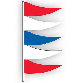 Auto Supplies Antenna Flag, Plasticloth, Red/White/Blue, 12/PK