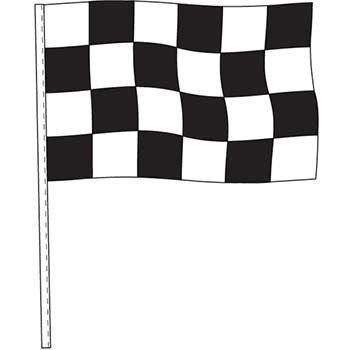 Auto Supplies Antenna Flag, Supreme Cloth, Black &amp; White Checkered Flag, 12/PK
