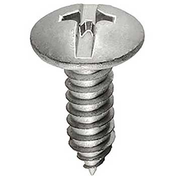 Auto Supplies License Plate Screw Duo Drive Truss Head, American, Form #14 X 3/4&quot;, 50/BX
