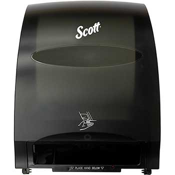 Scott Essential Electronic Touchless Paper Towel Dispenser, Purple Core, 12.70&quot; x 15.76&quot; x 9.57&quot;, Smoke/Black
