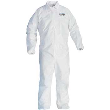 KleenGuard A20 Breathable Particle Protection Coveralls, REFLEX Design, Zip Front, Elastic Back, White, 3XL, 20/Carton