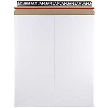 JAM Paper Stay-Flat Photo Mailer Envelope with Peel &amp; Seal Closure, 12 3/4&quot; x 15&quot;, White