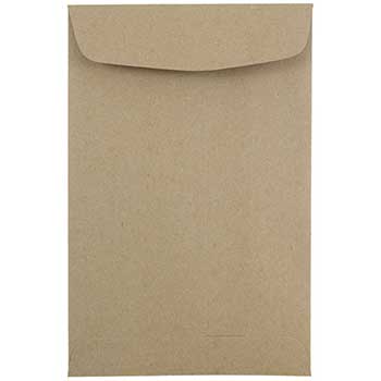 JAM Paper Open End Catalog Premium Envelopes, 6&quot; x 9&quot;, Brown Kraft Paper Bag, 25/PK