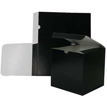 JAM Paper Gift Box, 6&quot; x 6&quot; x 6&quot;, Black