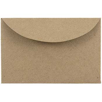 JAM Paper Premium Recycled Mini Envelopes, 2 5/16&quot; x 3 5/8&quot;, Brown Kraft Paper Bag, 50/PK