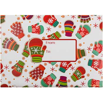 JAM Paper Holiday Bubble Padded Mailers, 10 1/2&quot; x 16&quot;, Holiday Mittens, 6/Pack