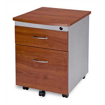 OFM Model 55106 Modular Wheeled Mobile 2-Drawer File Cabinet Pedestal, Cherry