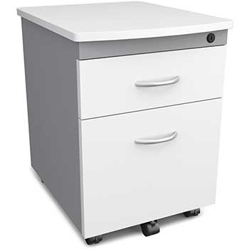 OFM Model 55106 Modular Wheeled Mobile 2-Drawer File Cabinet Pedestal, White