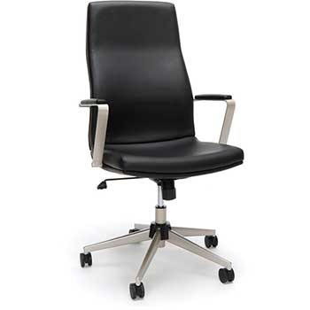 OFM Bonded Leather Manager Chair, High Back Office Chair for Computer Desk, Black