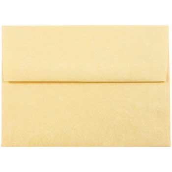 JAM Paper A6 Parchment Invitation Envelopes, 4 3/4&quot; x 6 1/2&quot;, Antique Gold Recycled, 250/CT