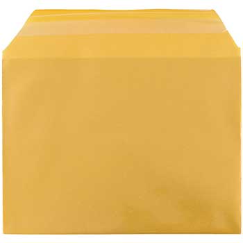 JAM Paper Cello Sleeves with Self-Adhesive Closure, A6, 4 5/8&quot; x 6 7/16&quot;, Gold, 100/PK