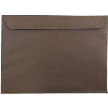 JAM Paper Booklet Premium Envelopes, 9&quot; x 12&quot;, Chocolate Brown Recycled, 100/CT