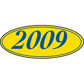 Auto Supplies Window Sticker, 2009, Oval, Blue/Yellow, 12/PK