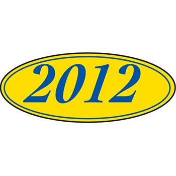 Auto Supplies Window Sticker, 2012, Oval, Blue/Yellow, 12/PK