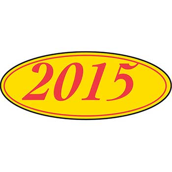 Auto Supplies Window Sticker, 2015, Oval, Red/Yellow, 12/PK