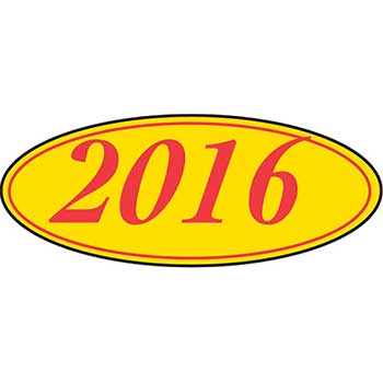 Auto Supplies Window Sticker, 2016, Oval, Red/Yellow, 12/PK