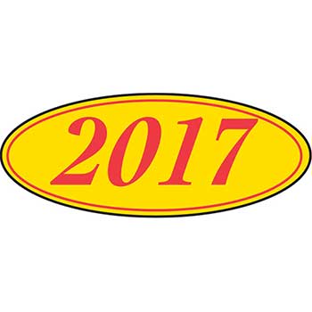 Auto Supplies Window Sticker, 2017, Oval, Red/Yellow, 12/PK
