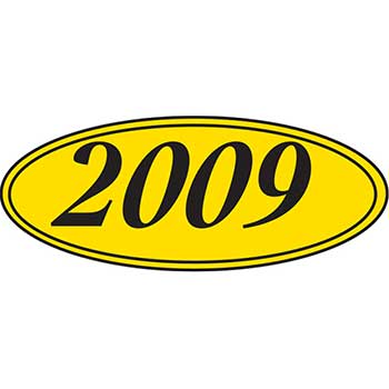 Auto Supplies Window Sticker, 2009, Oval, Black/Yellow, 12/PK