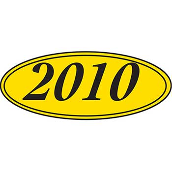 Auto Supplies Window Sticker, 2010, Oval, Black/Yellow, 12/PK