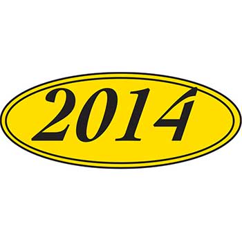 Auto Supplies Window Sticker, 2014, Oval, Black/Yellow, 12/PK