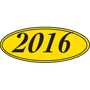 Auto Supplies Window Sticker, 2016, Oval, Black/Yellow, 12/PK