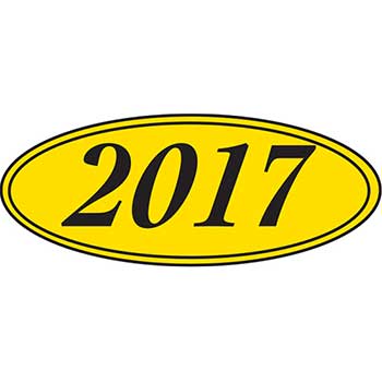 Auto Supplies Window Sticker, 2017, Oval, Black/Yellow, 12/PK