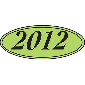Auto Supplies Window Sticker, 2012, Oval, Black/Green, 12/PK