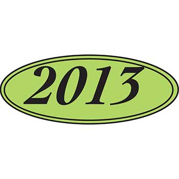 Auto Supplies Window Sticker, 2013, Oval, Black/Green, 12/PK