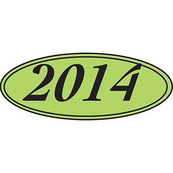 Auto Supplies Window Sticker, 2014, Oval, Black/Green, 12/PK