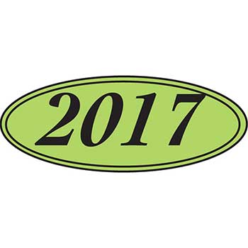 Auto Supplies Window Sticker, 2017, Oval, Black/Green, 12/PK
