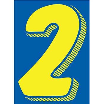 Auto Supplies Window Sticker, 7 1/2&quot;, Blue/Yellow, Form #2, 12/PK