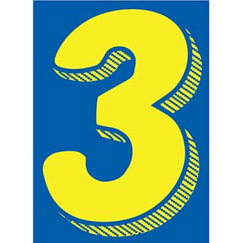 Auto Supplies Window Sticker, 7 1/2&quot;, Blue/Yellow, Form #3, 12/PK