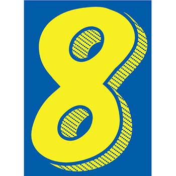 Auto Supplies Window Sticker, 7 1/2&quot;, Blue/Yellow, Form #8, 12/PK