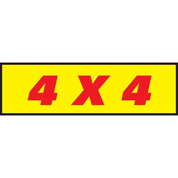Auto Supplies Slogan, 4 X 4, Yellow/Red, 12/PK