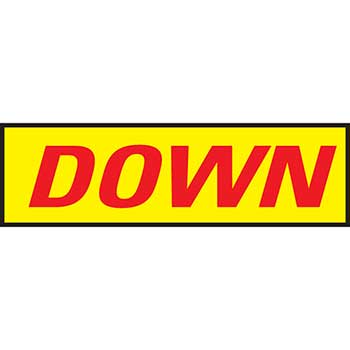 Auto Supplies Slogan, Down, Yellow/Red, 12/PK