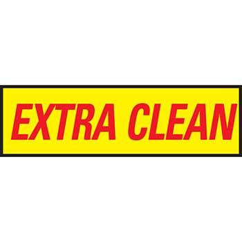 Auto Supplies Slogan, Extra Clean, Yellow/Red, 12/PK