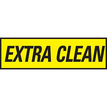Auto Supplies Slogan, Extra Clean, Yellow/Black, 12/PK