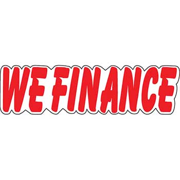 Auto Supplies Slogan, Die Cut, We Finance, Red/White, 12/PK