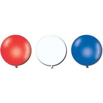 Auto Supplies Jumbo Latex Balloons, 17&quot;, Patriotic Assortment, 72/BG