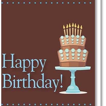 Auto Supplies &quot;Best Wishes&quot; Birthday Cards with Envelopes, 4.25&quot; x 5.5&quot;, Cake Pattern Design, 50 Cards/Box