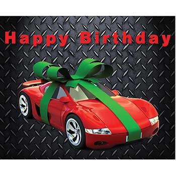 Auto Supplies &quot;Miles of Happiness&quot; Birthday Cards with Envelopes, 4.25&quot; x 5.5&quot;, Car Print Design, 50 Cards/Box
