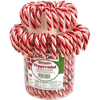 Spangler Peppermint Candy Cane Jar, 60/PK